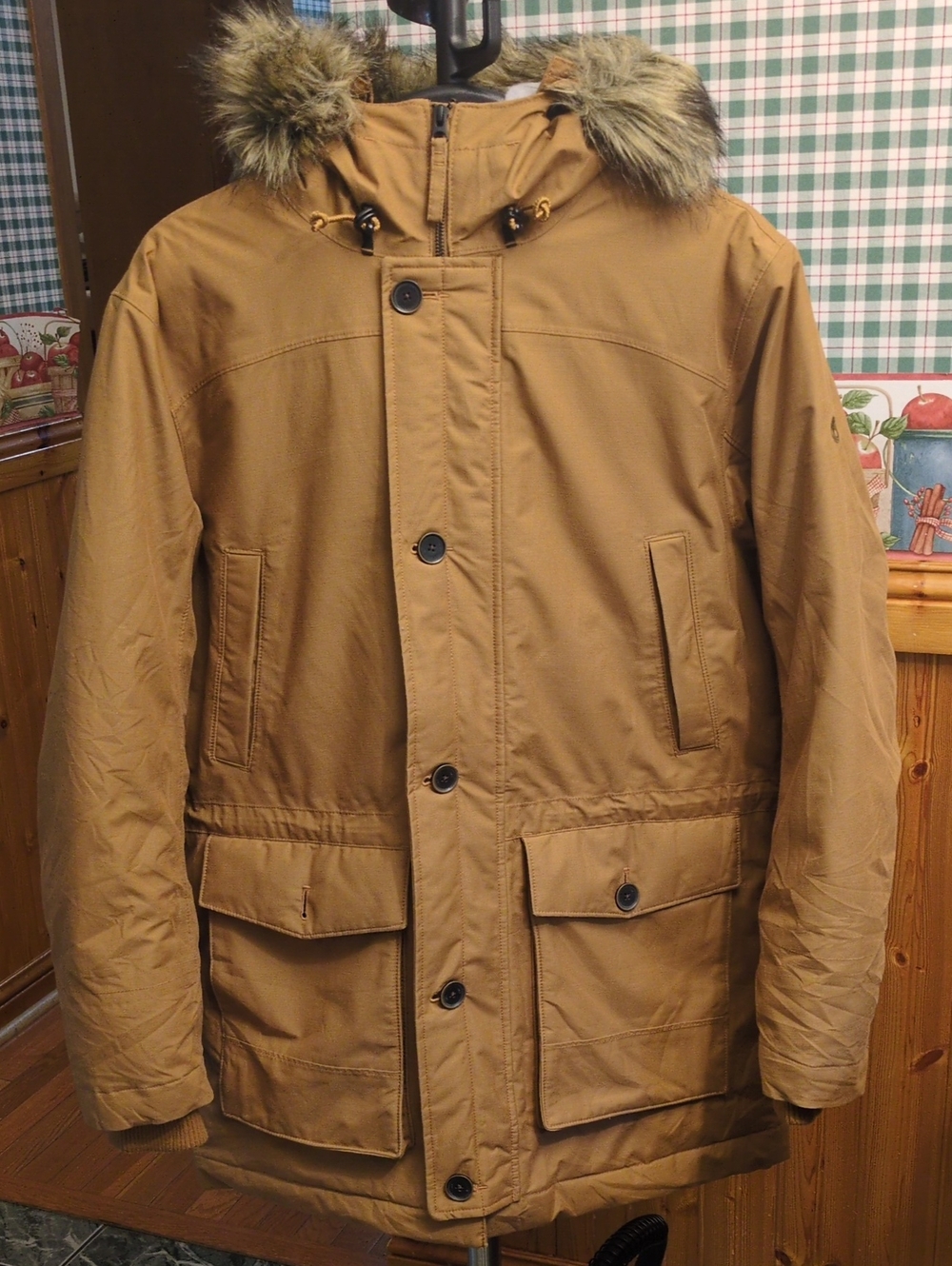 Men's Timberland Scar Ridge DryVent Parka With A Faux Fur Hood.